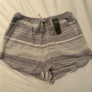 Abercrombie & Fitch Cotton & Linen  Chambray Striped Beach Shorts Medium  NWT